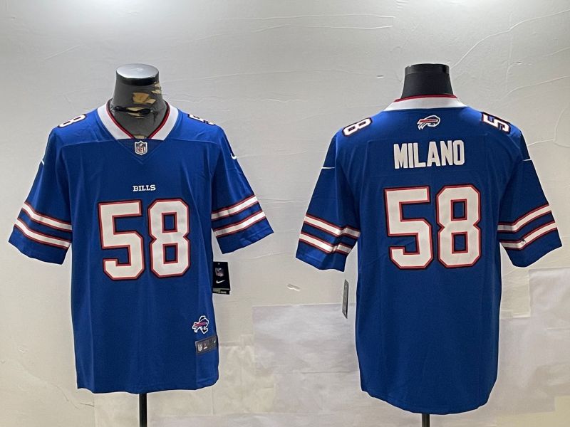 Men Buffalo Bills #58 Milano Blue Second generation 2024 Nike Limited NFL Jersey style 2